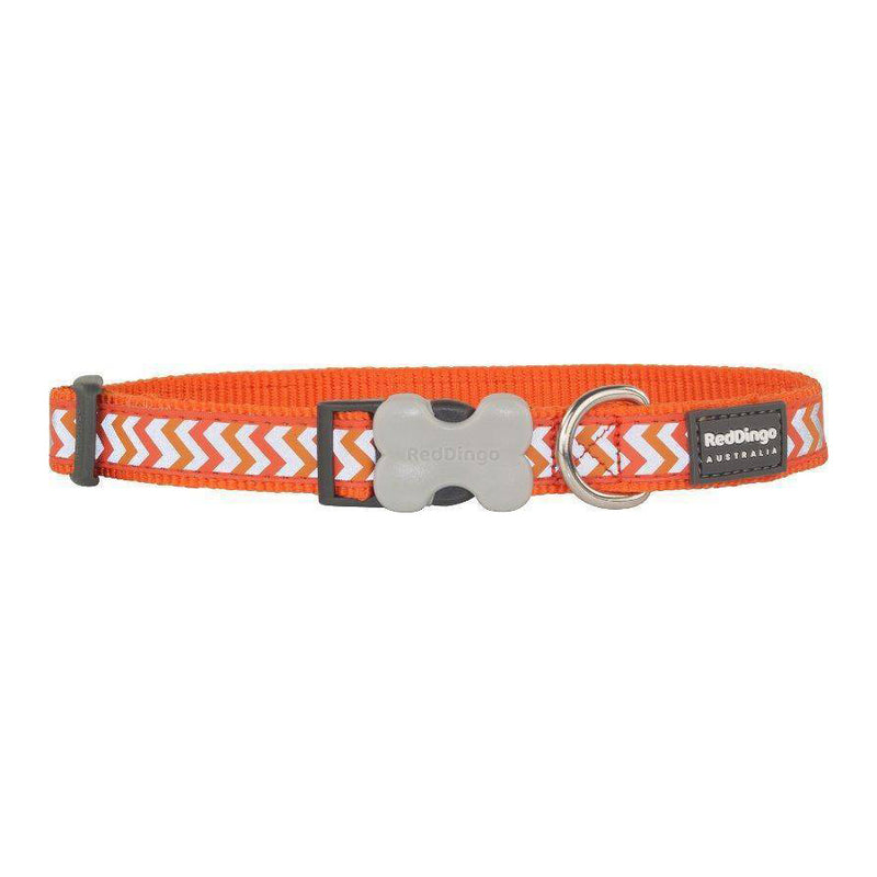Red Dingo Dog Reflective Ziggy Collar Orange L