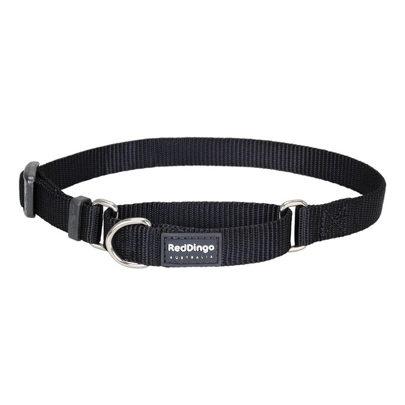 Red Dingo Dog Martingale Collar Black (12mm x 21-33cm)