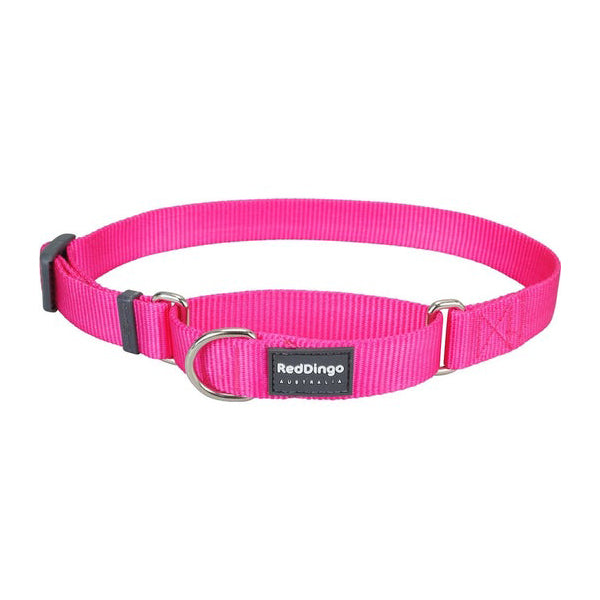 Red Dingo Dog Collar Martingale - Classic Hot Pink 15mm (24-36cm)