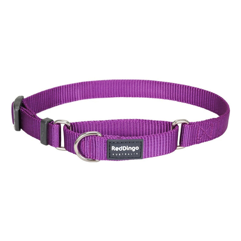 Red Dingo Half-Check Collar Purple 15mm x 25-39cm
