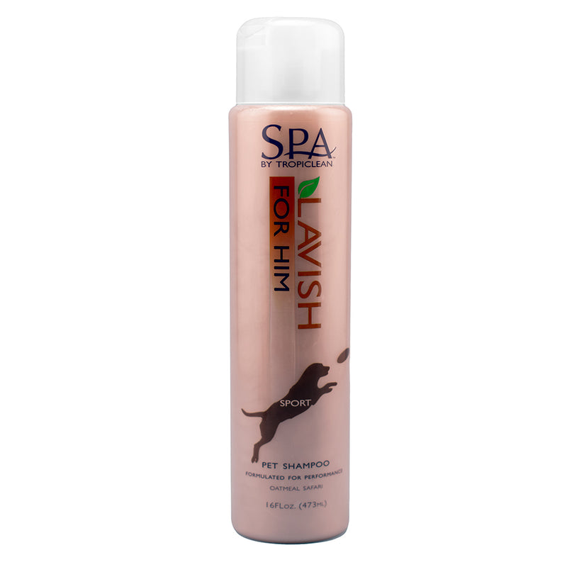 Tropiclean SPA Lavish Sport for Him Pet Shampoo Formulated for Performance with Oatmeal Safari 16oz