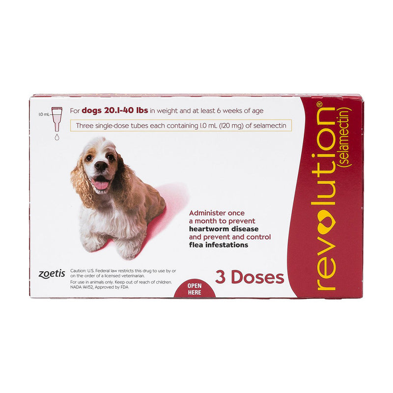 Revolution Spot-On for Dogs 20.1-40lb Red 3pcs