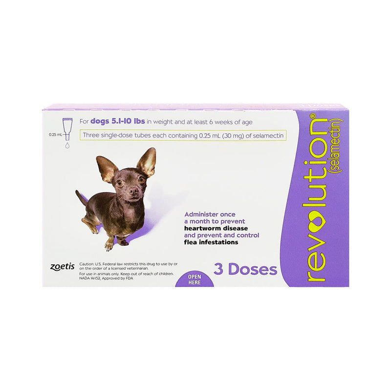 Revolution Spot-On for Dogs 5.1-10lb Purple 3pcs