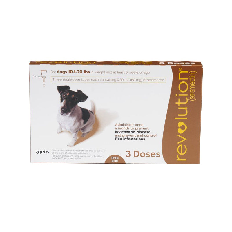 Revolution Spot-On for Dogs 10.1-20lb Brown 3pcs