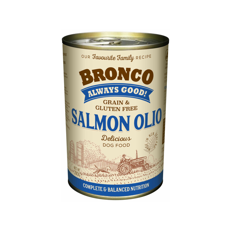 Bronco Dog Salmon Olio 390g
