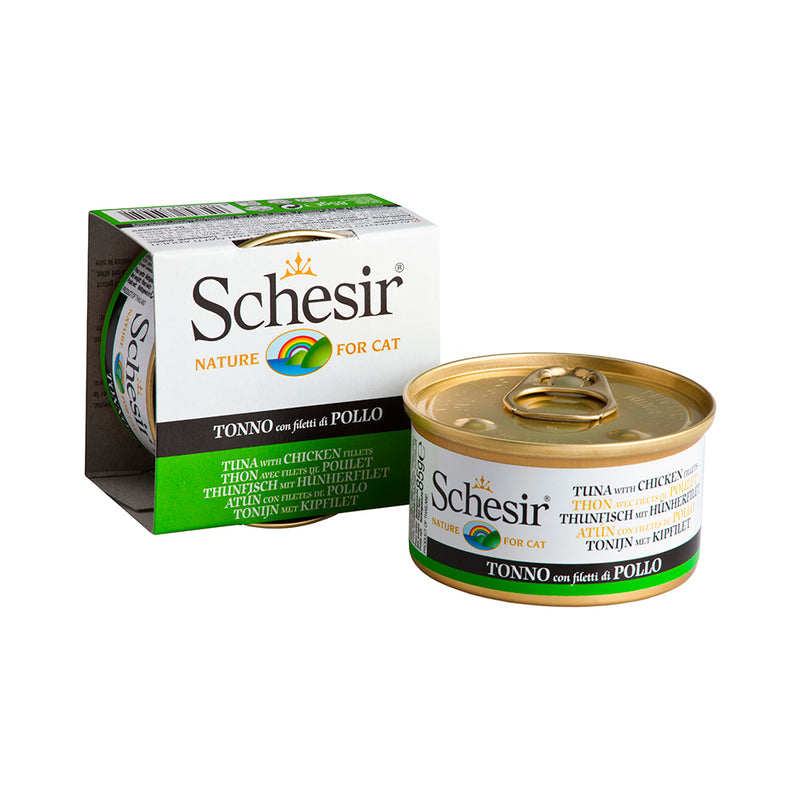 Schesir Nature Chicken Fillets Natural Style in Cooking Water For Cats 85g