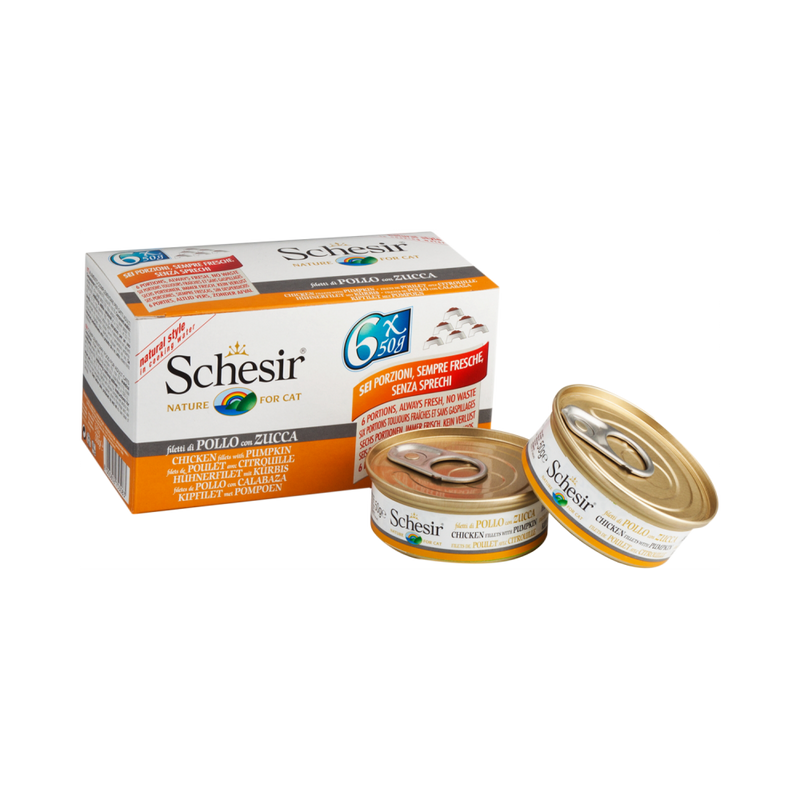 Schesir Nature Chicken Fillets with Pumpkin for Cats 6x50g