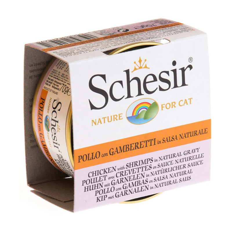 Schesir Nature Grain-Free Chicken with Shrimps in Natural Gravy For Cats 70g