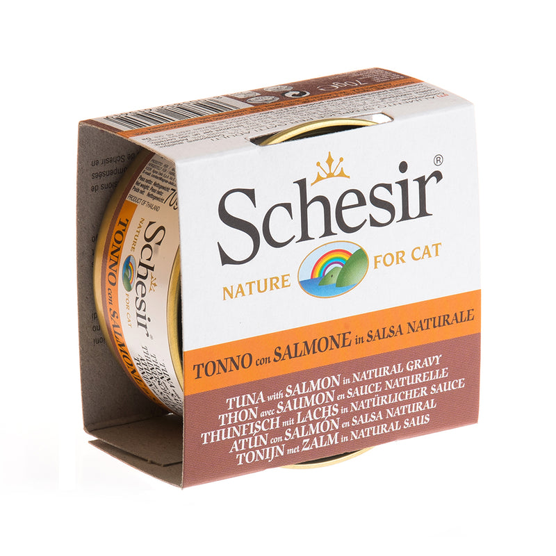 Schesir Nature Grain-Free Tuna with Salmon in Natural Gravy For Cat 70g