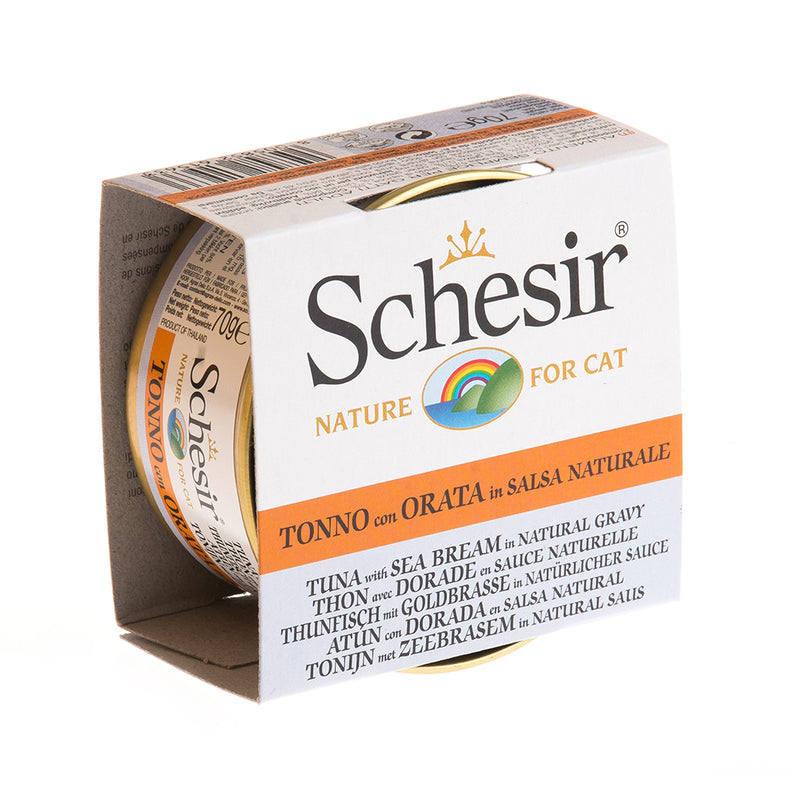 Schesir Nature Grain-Free Tuna with Sea Bream in Natural Gravy For Cat 70g