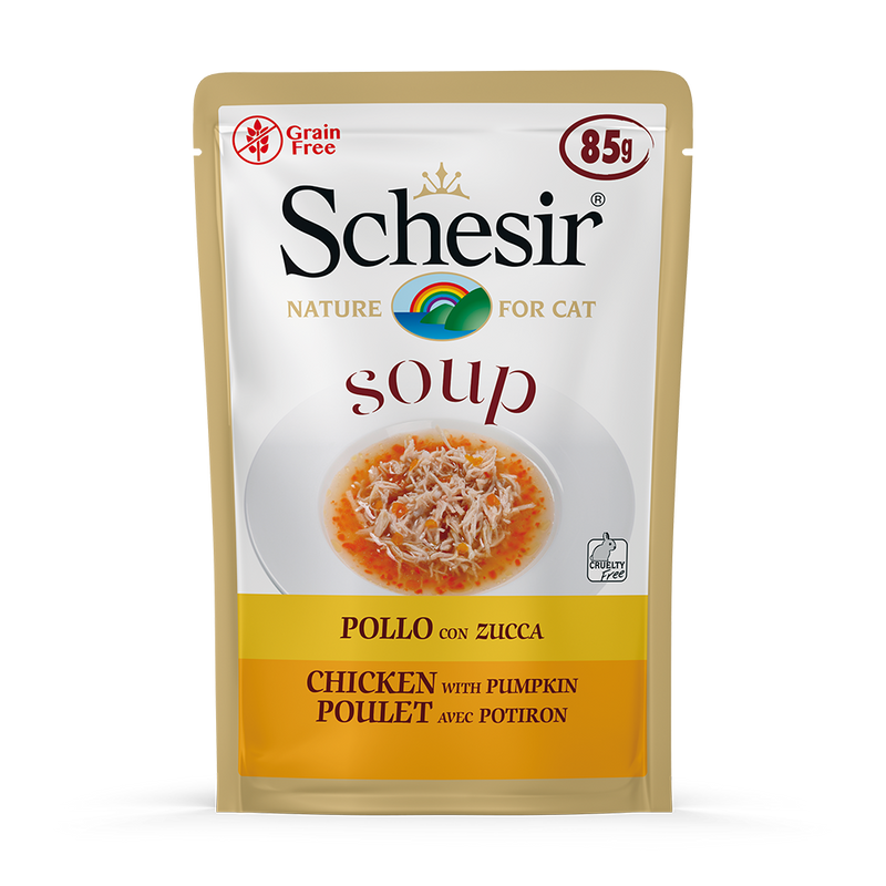 Schesir Nature Pouch Chicken with Pumpkin Soup For Cat 85g