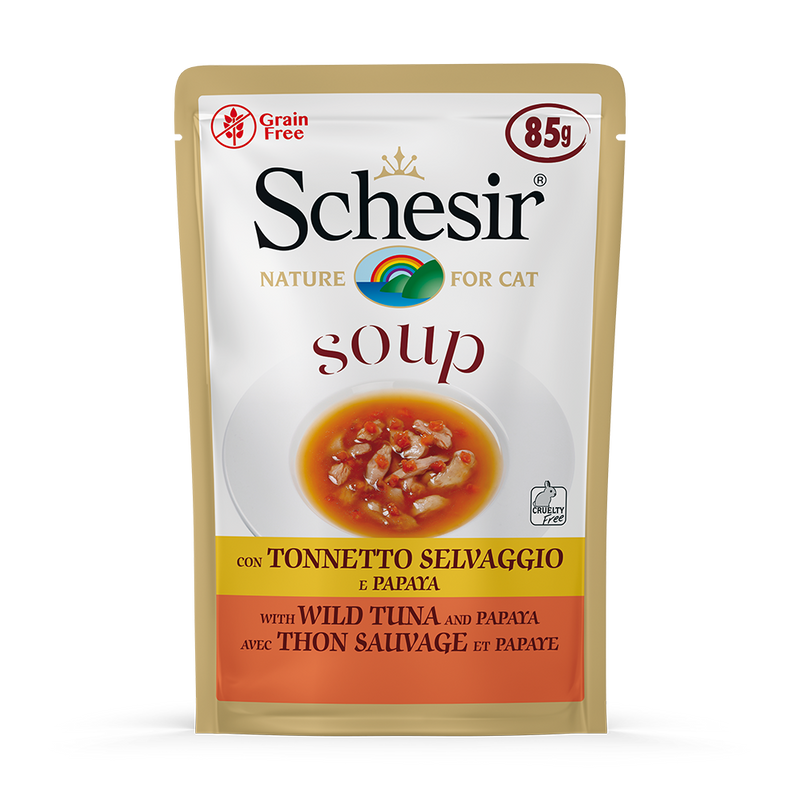 Schesir Nature Pouch Wild Tuna and Papaya Soup For Cat 85g