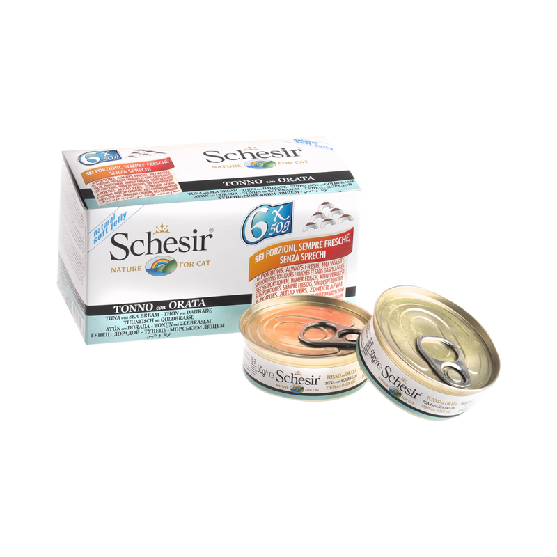 Schesir Nature Tuna with Sea Bream For Cat 50g x 6