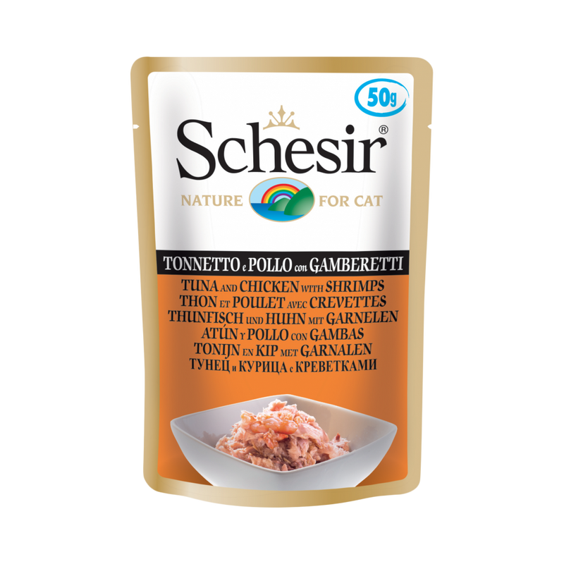 Schesir Nature Pouch Tuna and Chicken with Shrimps For Cat 50g