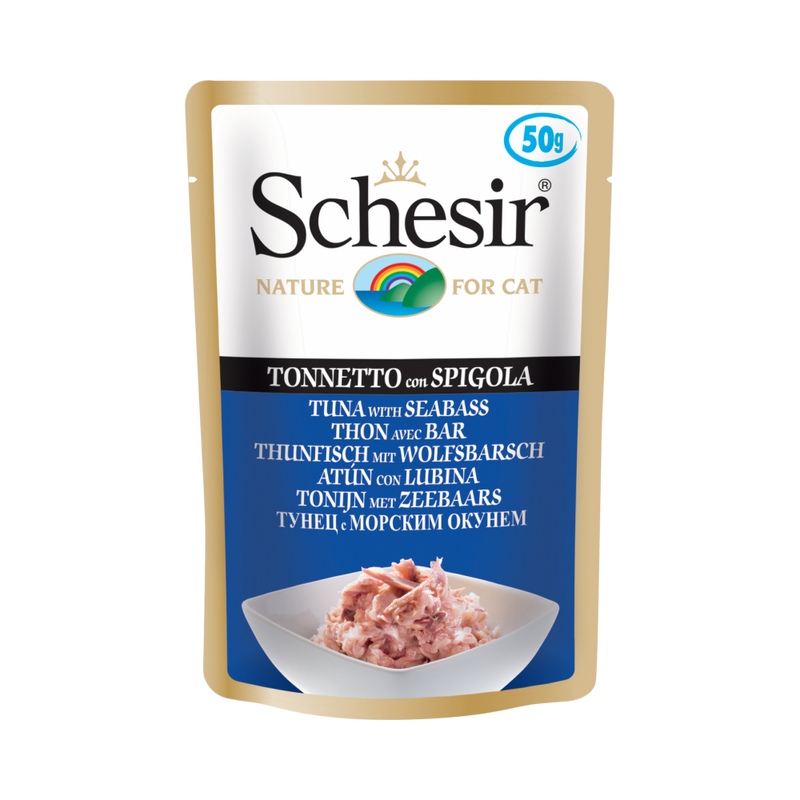Schesir Nature Pouch Tuna with Seabass for Cats 50g