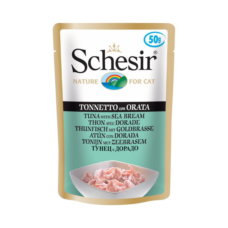 Schesir Nature Pouch Tuna with Sea Bream for Cats 50g