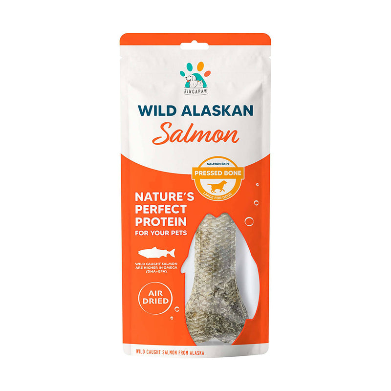 Singapaw Dog Pressed Bone Wild Alaskan Salmon Skin L 120g