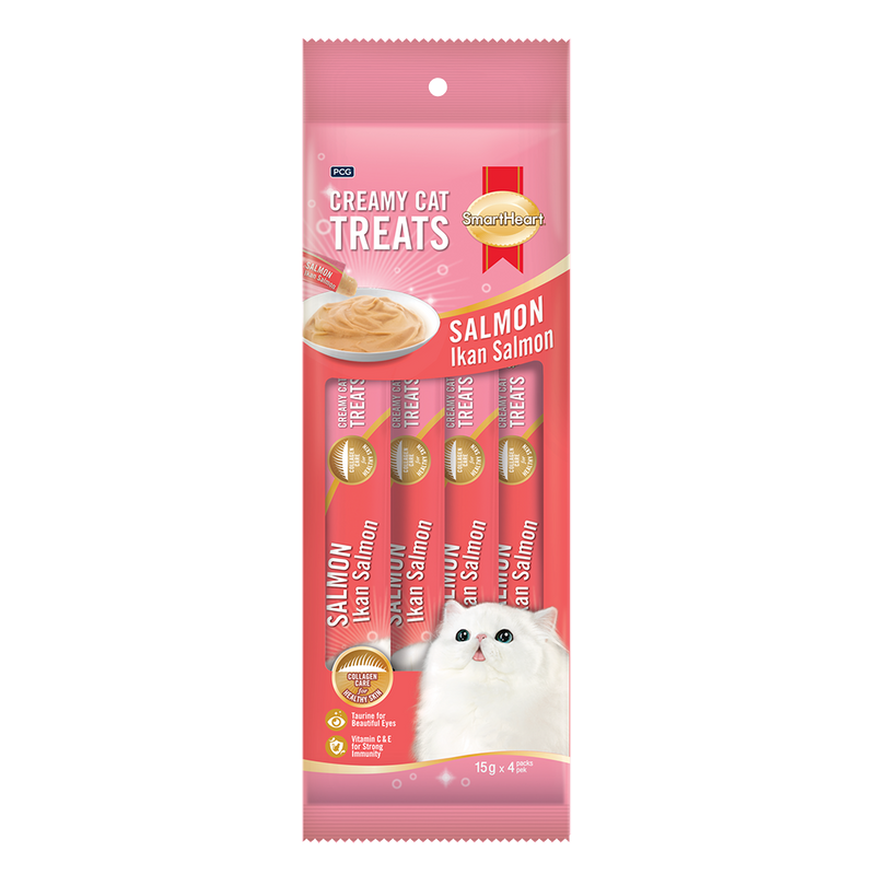 SmartHeart Cat Creamy Treats Salmon 15g x 4