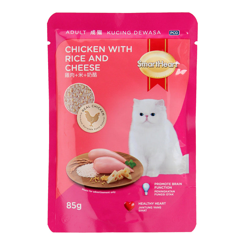 SmartHeart Cat Pouch Chicken with Rice & Cheese 85g