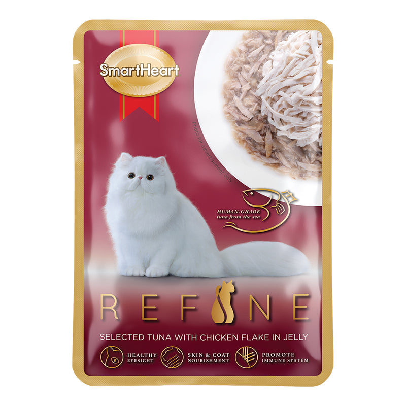 SmartHeart Cat Pouch Refine Selected Tuna with Chicken Flake in Jelly 70g
