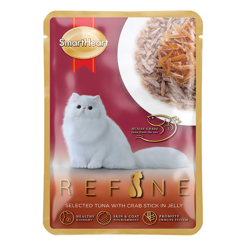 SmartHeart Cat Pouch Refine Selected Tuna with Crab Stick in Jelly 70g