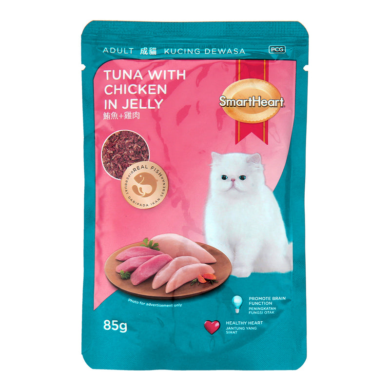 SmartHeart Cat Pouch Tuna with Chicken in Jelly 85g