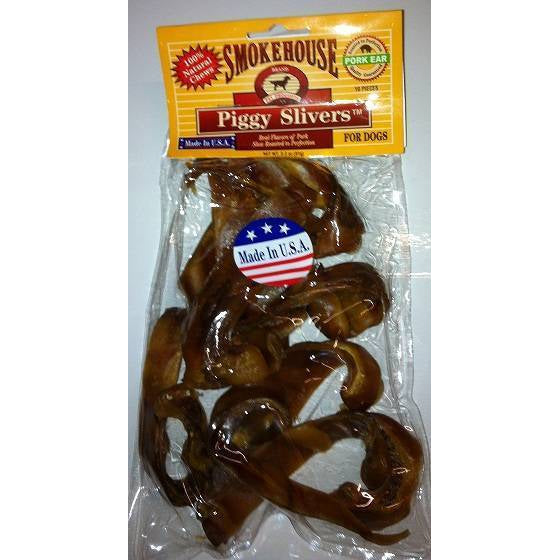 Smokehouse Dog Treats Piggy Silvers Pork Ear 10pcs