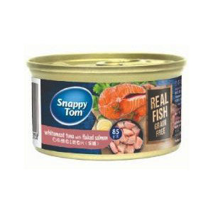 Snappy Tom Cat Real Fish Grain Free Whitemeat Tuna with Flaked Salmon 85g