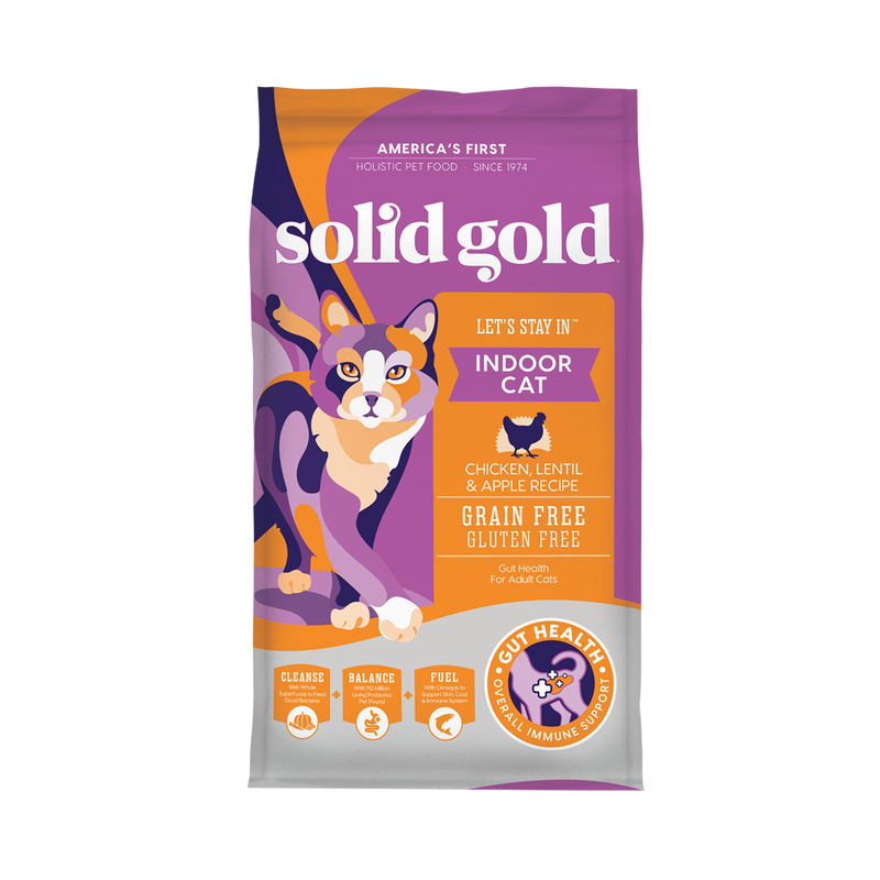 Solid Gold Cat Let's Stay In Indoor Cat - Chicken, Lentils & Apples 12lb
