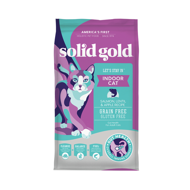 Solid Gold Cat Let's Stay In Indoor Cat - Salmon, Lentils & Apples 3lb ( EXPIRY 2 JUL 2024 )