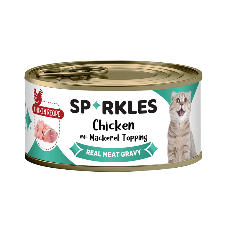 Sparkles Cat Colours Chicken with Mackerel Topping 70g