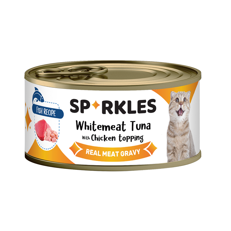 Sparkles Cat Colours Whitemeat Tuna with Chicken Topping 70g