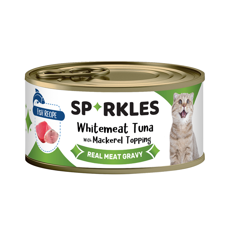 Sparkles Cat Colours Whitemeat Tuna with Mackerel Topping 70g