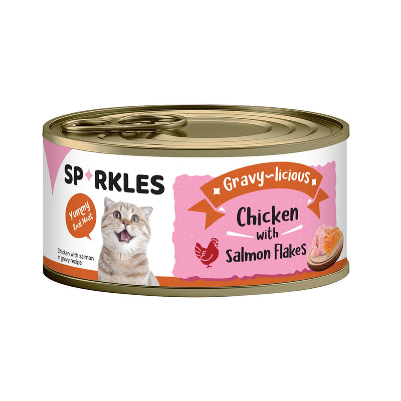 Sparkles Cat Gravy-licious Chicken with Salmon Flakes 80g