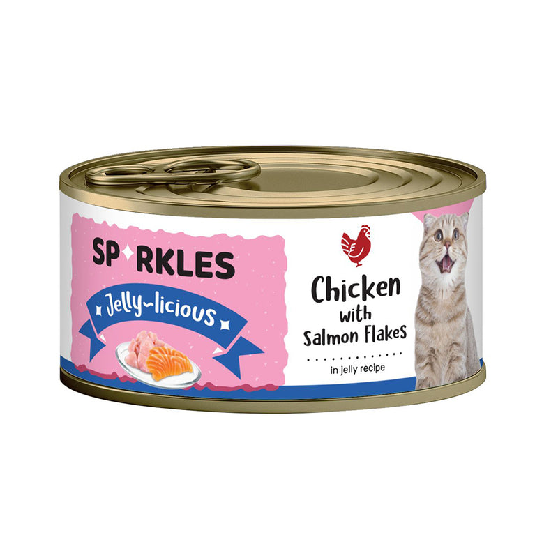 Sparkles Cat Jelly-licious Chicken with Salmon Flakes 80g