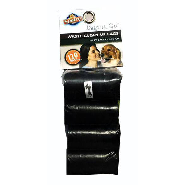 Spotty Pet Waste Clean Up Bags Refill Black 120bags