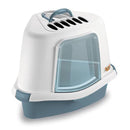Stefanplast Cat Litter with Hood - Sprint Corner Plus Steel Blue