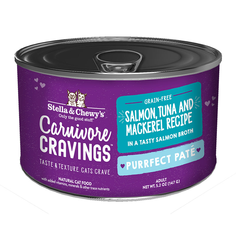 Stella & Chewy's Cat Carnivore Cravings Purrfect Pate Salmon, Tuna & Mackerel 5.2oz