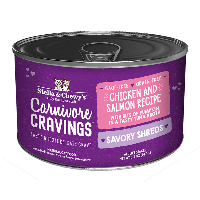 Stella & Chewy's Cat Carnivore Cravings Savory Shreds Chicken & Salmon 5.2oz