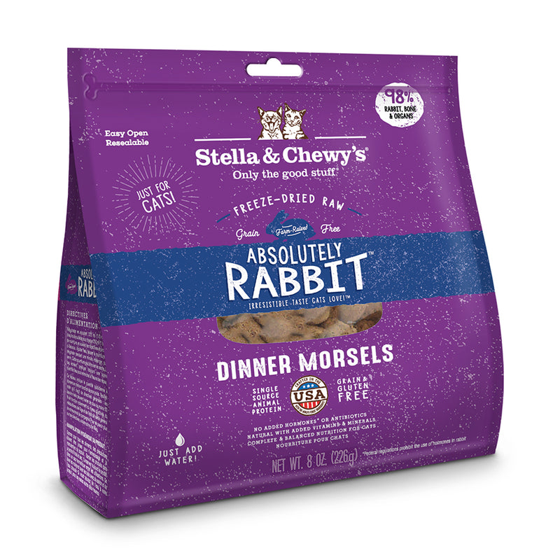 Stella & Chewy's Cat Freeze-Dried Dinner Morsels - Absolutely Rabbit 8oz