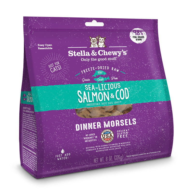Stella & Chewy's Cat Freeze-Dried Dinner Morsels - Sea-Licious Salmon & Cod 8oz