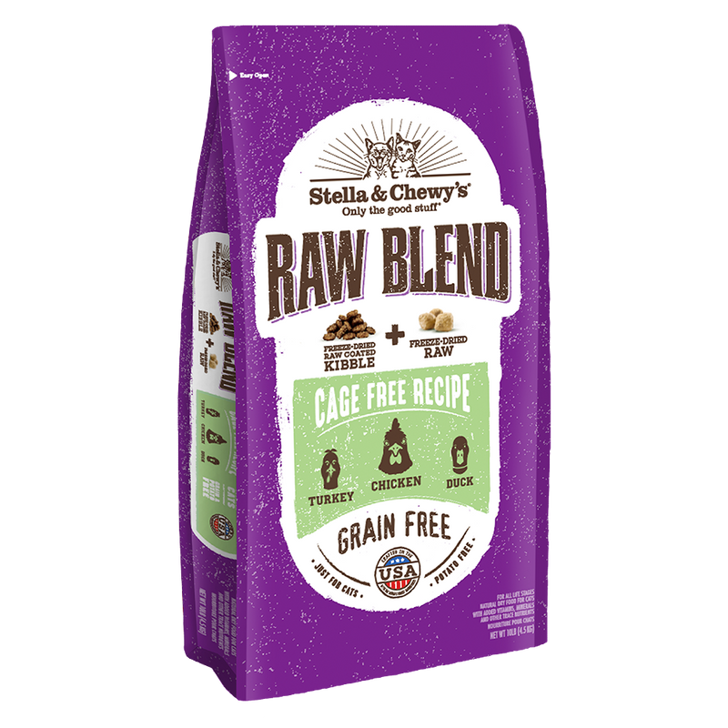 Stella Chewy's Cat Raw Blend Kibble Cage Free Poultry Recipe 10lb