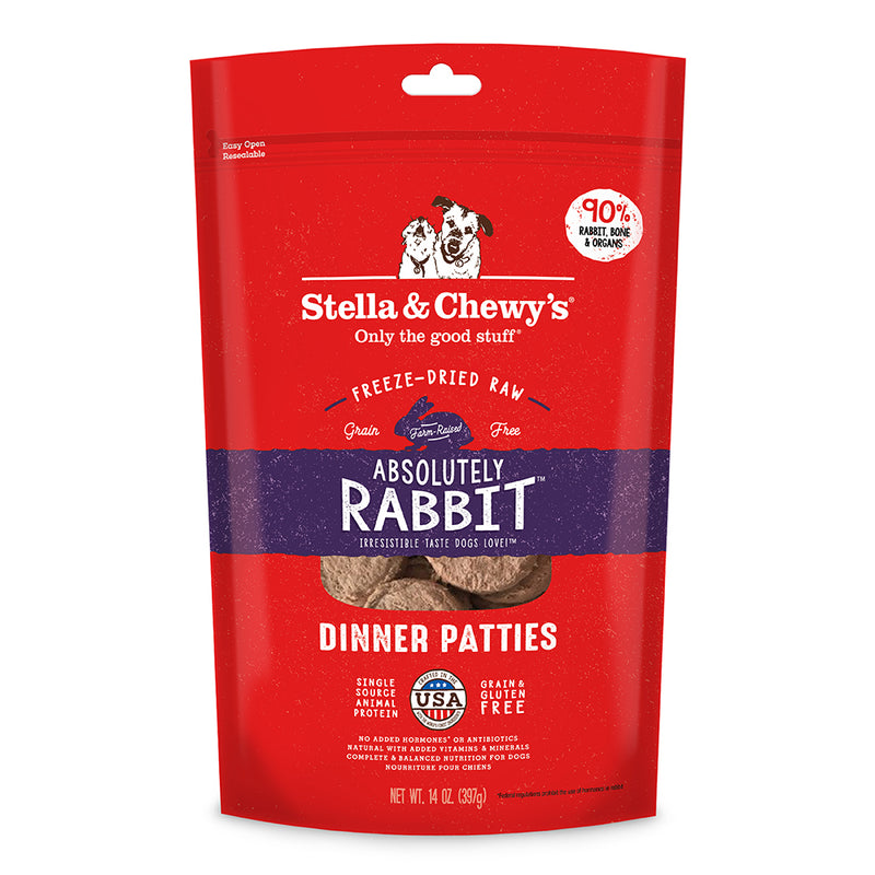 Stella & Chewy's Dog Freeze-Dried Dinner Patties - Absolutely Rabbit 14oz