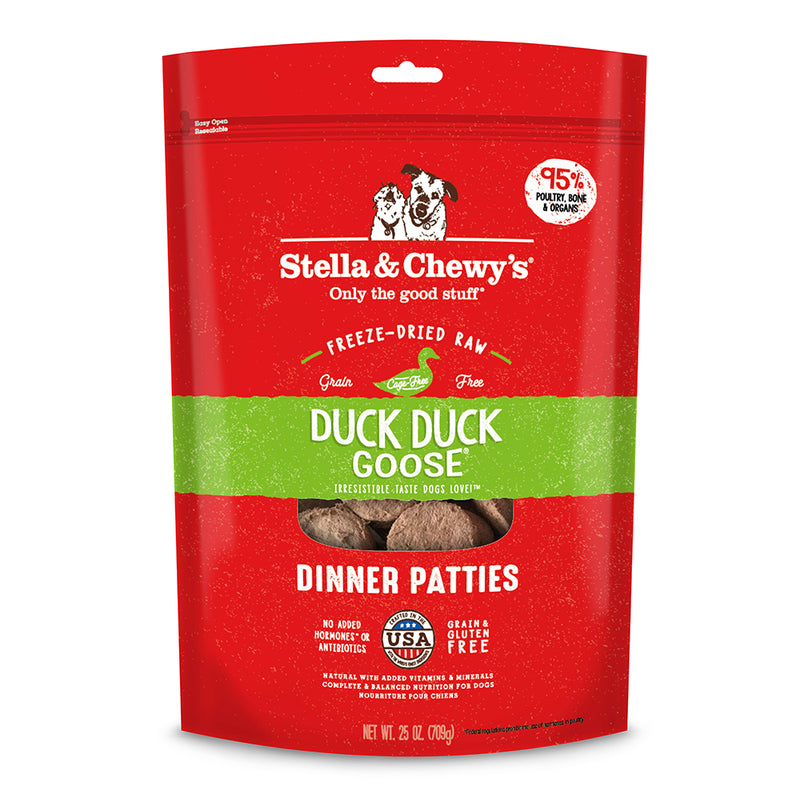 Stella & Chewy's Dog Freeze-Dried Dinner Patties - Duck, Duck, Goose 25oz