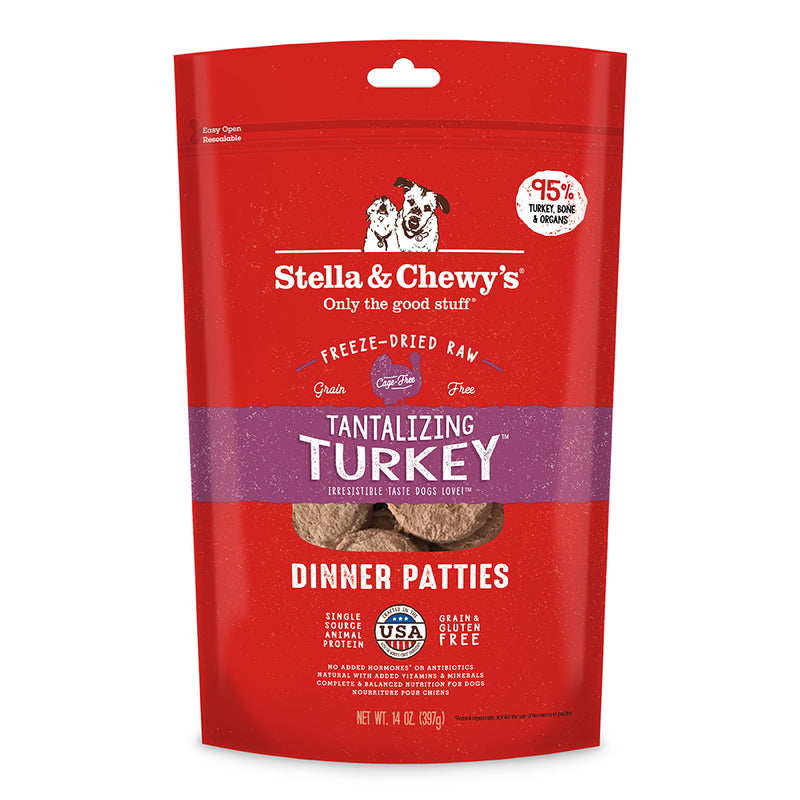 Stella & Chewy's Dog Freeze-Dried Dinner Patties - Tantalizing Turkey 14oz