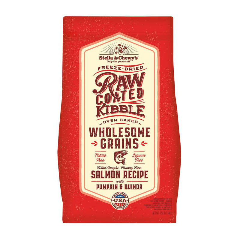 Stella & Chewy's Dog Raw Coated Kibble Wholesome Grains - Wild Caught Salmon with Pumpkin & Quinoa 22lb