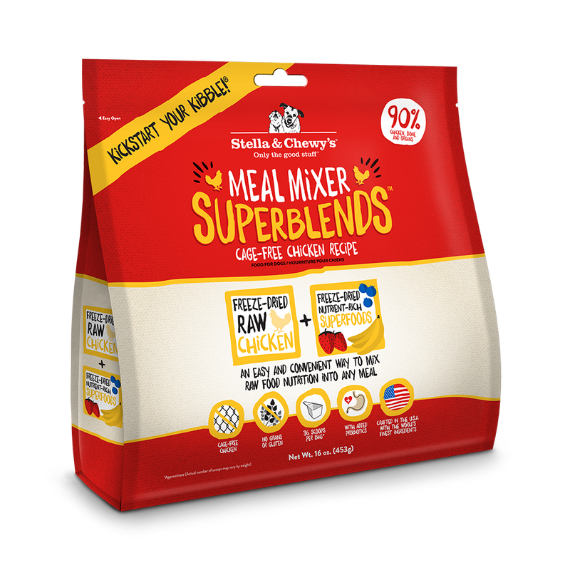 Stella & Chewy's Dog Superblends Freeze-Dried Meal Mixer - Cage-Free Chicken Recipe 16oz