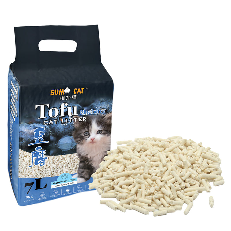 Sumo Cat Tofu Cat Litter - Blueberry 7L