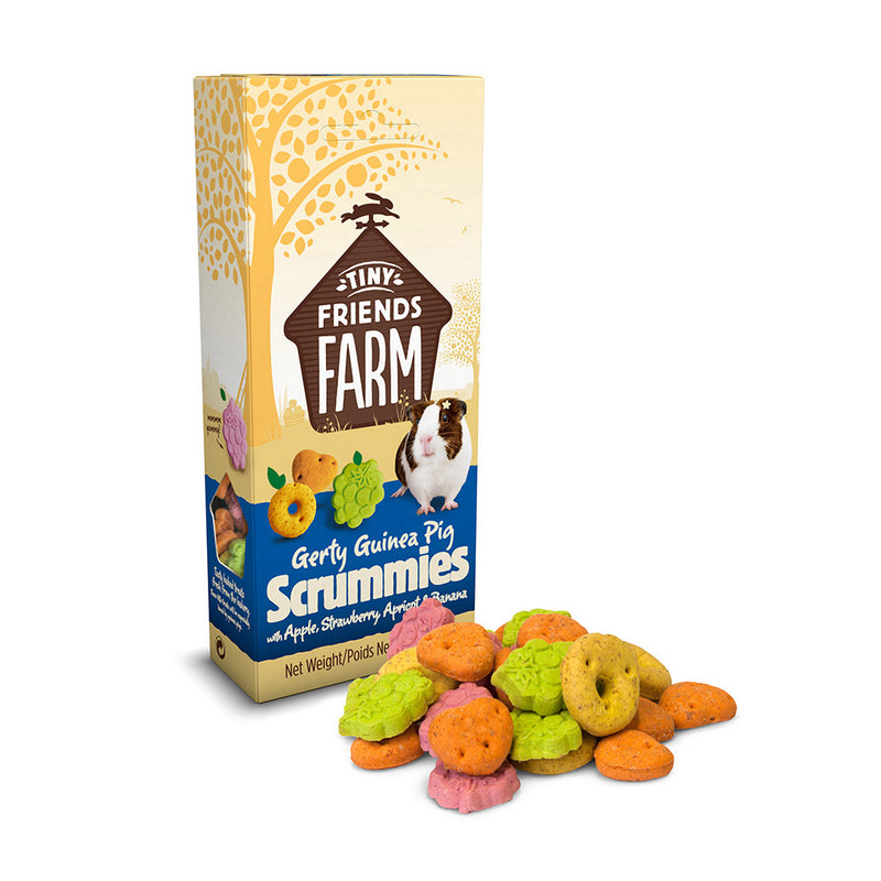 Supreme Tiny Friends Farm Gerty Guinea Pig Scrummies with Apple, Strawberry, Apricot & Banana 120g
