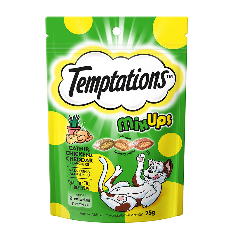 Temptations Cat Mixups Catnip, Chicken & Cheddar 75g